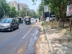 The oil spill as seen on Thursday. (HT)
