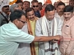 Union minister of state for finance and BJP president Pankaj Chaudhary during a programme in Varanasi. (HT)