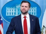 US Vice President JD Vance during a news conference in the James S. Brady Press Briefing Room of the White House in Washington, DC, US.