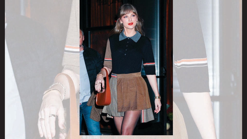 The Peter Pan collar has been around since 1905. Taylor Swift wore one through her Red and 1989 eras. (GETTY IMAGES)