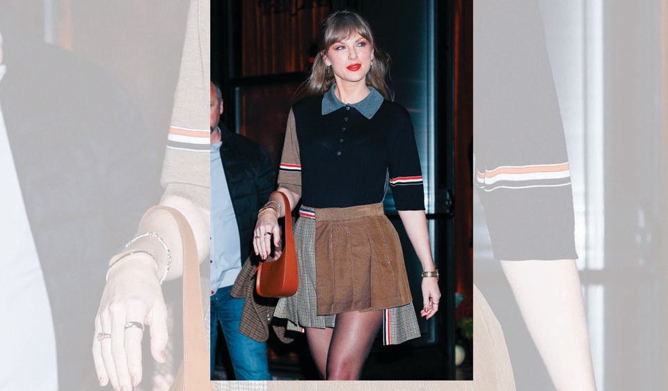The Peter Pan collar has been around since 1905. Taylor Swift wore one through her Red and 1989 eras. (GETTY IMAGES)