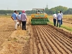 Although the Punjab agriculture department had fixed May 31 as the deadline for sowing paddy through the DSR method, paddy cultivation activities generally continue until July 15 in several areas. (HT File)