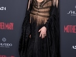Anne Hathaway poses for photographers upon arrival at the London Screening of the film "Mother Mary" on Thursday, April 23, 2026, in London. (Photo by Scott A Garfitt/Invision/AP)