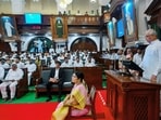 Chennai, Jun 18 (ANI): Tamil Nadu Governor Rajendra Vishwanath Arlekar delivers the inaugural address during the first session of the 17th Legislative Assembly, in Chennai on Thursday. Chief Minister C. Joseph Vijay also present. (@lokbhavan_tn X/ANI Photo) (@lokbhavan_tn X)
