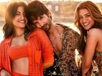 Rashmika Mandanna, Shahid Kapoor and Kriti Sanon in a still from Cocktail 2.