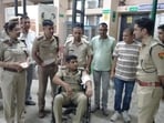 During the encounter, sub-inspector Inderpal also sustained a bullet injury to his arm and was rushed to a government hospital for treatment. (HT Photo)