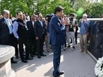 Indian Commerce and Industry Minister Piyush Goyal paying tribute to the victims of the Kanishka bombing at the memorial in Toronto, Canada last month. (Piyush Goyal/X)