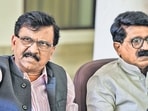 New Delhi: Shiv Sena (UBT) MPs Sanjay Raut, left, and Arvind Sawant during a press conference, in New Delhi, Thursday, June 18, 2026. (PTI Photo/Ravi Choudhary)(PTI06_18_2026_000042A) (PTI)