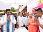 Responding to questions on law and order, Saini accused opposition parties of indulging in politics rather than constructive engagement. (HT Photo)