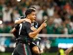 Mexico midfielder Luis Romo celebrates his goal in the 50th minute, the only goal of the match.