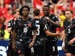 Jonathan David scored a hat-trick for Canada.
