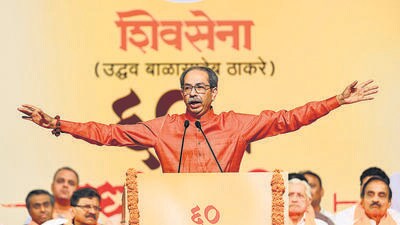 Mumbai, India. 19, 2026 - Uddhav Thackeray, Chief of Shiv Sena (UBT), addressed party members at Shanmukhanand Hall in Mumbai on the party’s 60th foundation day. Aditya Thackeray, Yuva Sena Chief, along with Sanjay Raut, Anil Desai, Arvind Sawant, Rajabhau Vaze, and other senior leaders, were also present. Mumbai, India. 19, 2026. (Photo by Raju Shinde/HT Photo) (Raju Shinde) Mumbai, India. 19, 2026 - Uddhav Thackeray, Chief of Shiv Sena (UBT), addressed party members at Shanmukhanand Hall in Mumbai on the party’s 60th foundation day. Aditya Thackeray, Yuva Sena Chief, along with Sanjay Raut, Anil Desai, Arvind Sawant, Rajabhau Vaze, and other senior leaders, were also present. Mumbai, India. 19, 2026. (Photo by Raju Shinde/HT Photo) (Raju Shinde)