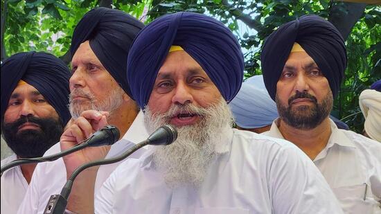 At a meeting chaired by SAD president Sukhbir Singh Badal, the committee said the chief minister was “deliberately creating fissures in the Sikh community”. (HT File)