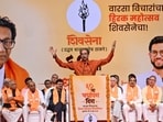 Uddhav Thackeray, Chief of Shiv Sena (UBT), addressed party members at Shanmukhanand Hall in Mumbai on the party's 60th foundation day. (Photo by Raju Shinde/HT Photo)