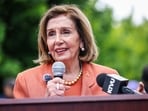 U.S. Rep. Nancy Pelosi, D-Calif., speaks in support of San Francisco Supervisor and congressional candidate Connie Chan at the "Get Out the Vote" rally in San Francisco on Friday, May 29, 2026. (Gabrielle Lurie/San Francisco Chronicle via AP)