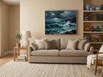 The upholestry of the sofa changes the whole aesthetic. This is a fabric sofa. (Picture credit: Gemini AI)