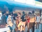 Officers at the scene said that the attackers boarded the train after the assault and attempted to escape. (HT photo)
