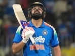 Rohit Sharma during the third ODI between India and Afghanistan.