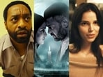 Still from Backrooms, a poster of Haunted 3D and a still from Obsession.