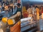 The incident was captured on onlookers' mobile phones.