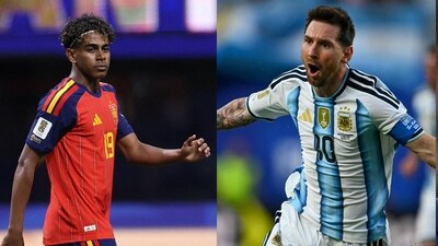 Lamine Yamal calls Lionel Messi the best in history. (AFP Images) Lamine Yamal calls Lionel Messi the best in history. (AFP Images)