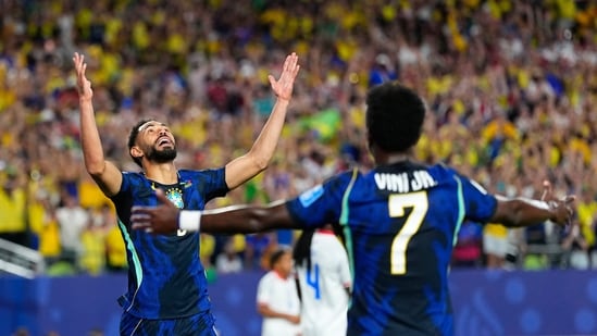 Brazil got their World Cup campaign back on track with a convincing 3-0 victory over Haiti, inspired by Matheus Cunha's two-goal display as the five-time champions edged closer to the last 32.(AP Photo)