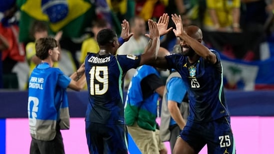 Brazil supporters erupted in celebration when Ancelotti introduced teenage sensation Endrick, with the 19-year-old receiving a hero's welcome from the crowd.(AP Photo/)
