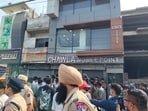According to preliminary reports, the shop owner had recently received threatening calls demanding a protection sum of <span class='webrupee'>₹</span>50 lakh. (HT)