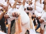 Indian Prime Minister Narendra Modi performs yoga and leads the nation in observing the 12th International Day of Yoga during a mass yoga session at Red Road in Kolkata, West Bengal, India, on Sunday, June 21, 2026. (PMO Photo)