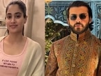 Janhvi Kapoor flaunts nightsuit with Shikhar Pahariya's name.
