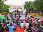 The Delhi Police stated that permission for the demonstration was granted only for June 20 and strictly within the permitted time frame (Sanchit Khanna/HT)