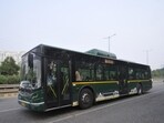 The city bus service began operations with 45 buses on June 12 and was expanded to a fleet of 100 buses by June 15, with the commencement of commercial flight operations at Noida International Airport. (HT Archive)
