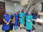The procedure was carried out by a team led by senior cardiologist Dr Parminder Singh Manghera and comprising Dr Veena Chatrath, Dr Milind and anaesthesiologists. (HT)