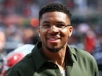 Giannis Antetokounmpo is seen during the Monaco Grand Prix on June 7.