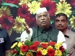 Congress President Mallikarjun Kharge at the Sankalpa Samavesha programme in Bengaluru.