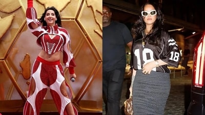From Nora Fatehi’s crystal-embellished tracksuit to Rihanna’s tailored jersey look, athleisure gets a high-fashion makeover. From Nora Fatehi’s crystal-embellished tracksuit to Rihanna’s tailored jersey look, athleisure gets a high-fashion makeover.