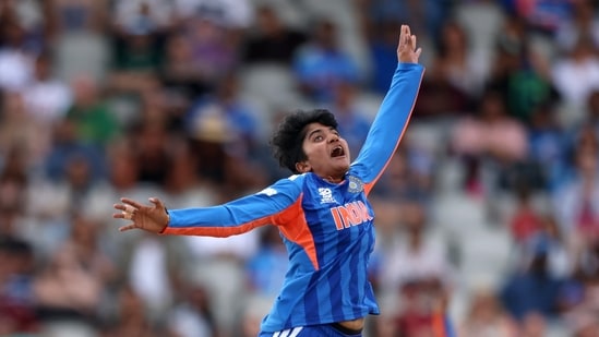 Shree Charani provided India with two early wickets.(BCCI X)