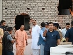 Uttar Pradesh Chief Minister Yogi Adityanath inspected the spot where the fire incident took place on the commercial building housing an animation centre in Lucknow, Uttar Pradesh, India on Monday, June 22, 2026.