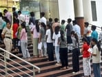 Aspirants undergo security check as they enter the examination hall for the NEET-UG-2026 re-exam, in Bengaluru on Sunday. (Photo for representation)