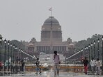 Gram it: A heat-induced mirage shimmers along the road leading to Rashtrapati Bhavan, on a hot summer day, in Delhi. According to the India Meteorological Department (IMD), Delhi-NCR is likely to witness isolated thunderstorms alongside lightening and gusty winds tomorrow.