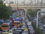 Anand Vihar is consistently ranked as one of the most severe pollution and traffic congestion hotspots in the Delhi. (RAJ K RAJ /HT PHOTO)
