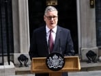 British Prime Minister Keir Starmer announces the timeline for his resignation, following Andy Burnham's decisive victory last week in the Makerfield by-election, outside 10 Downing Street, in London.
