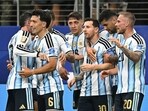 Argentina vs Austria LIVE Score, FIFA World Cup 2026: Argentina's forward #10 Lionel Messi (C) celebrates after scoring the opening goal during the 2026 World Cup Group J football match between Argentina and Austria