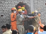 Firefighters and the SDRF team recovered the students' bodies after the fire broke out a three-floor commercial building in Lucknow, on Monday Firefighters and the SDRF team recovered the students' bodies after the fire broke out a three-floor commercial building in Lucknow, on Monday