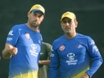 Stephen Fleming and MS Dhoni for Chennai Super Kings.
