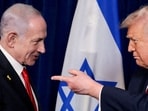 FILE PHOTO: U.S. President Donald Trump points his finger towards Israeli Prime Minister Benjamin Netanyahu as they shake hands during a press conference after meeting at Trump’s Mar-a-Lago club in Palm Beach, Florida, U.S., December 29, 2025.