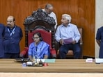 Odisha Speaker Surama Padhy during an assembly proceeding in Bhubaneswar. (PTI)
