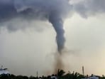 A video of the weather phenomenon was widely circulated on social media. A video of the weather phenomenon was widely circulated on social media.