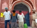 Police have arrested four persons for an armed robbery at a Sherpur State Bank of India (SBI) Customer Service Point. The thieves held a female receptionist at gunpoint and stole  <span class='webrupee'>₹</span>40,000. (HT Photo)