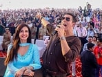Akshay Kumar and Disha Patani at Teerthanker Mahaveer University. Akshay Kumar and Disha Patani at Teerthanker Mahaveer University.